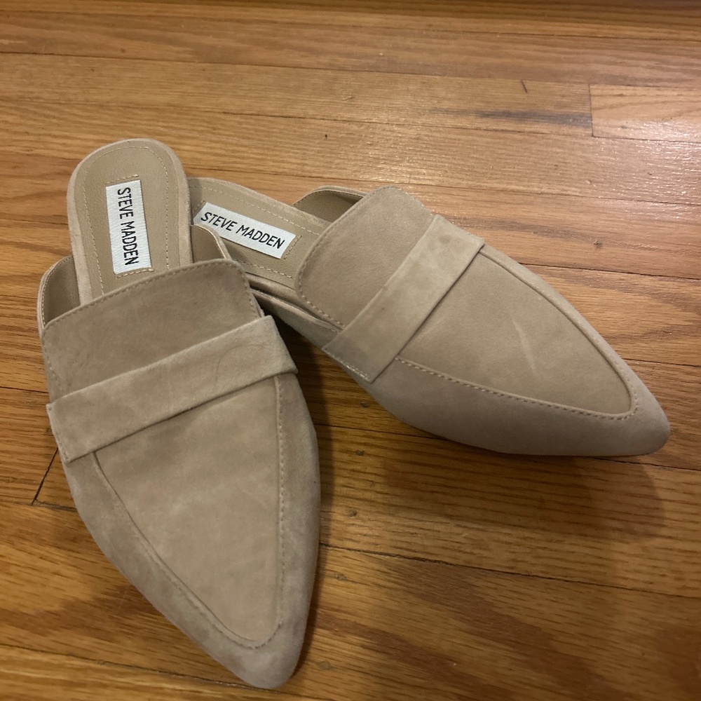 On trend neutral loafers
